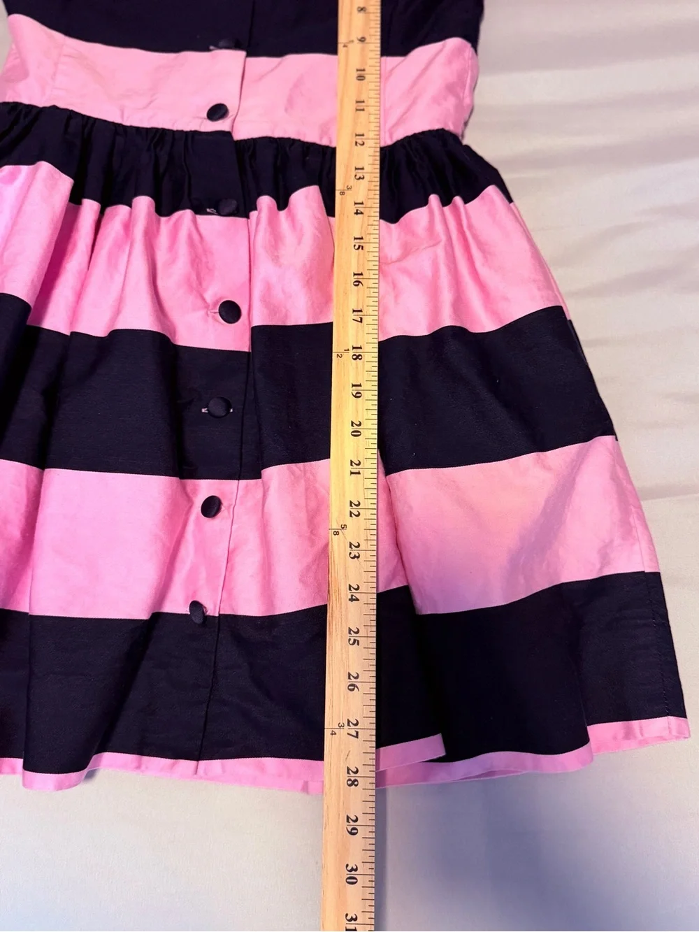 Ralph Lauren Pink and Navy Blue Striped Cotton Dress - Girls